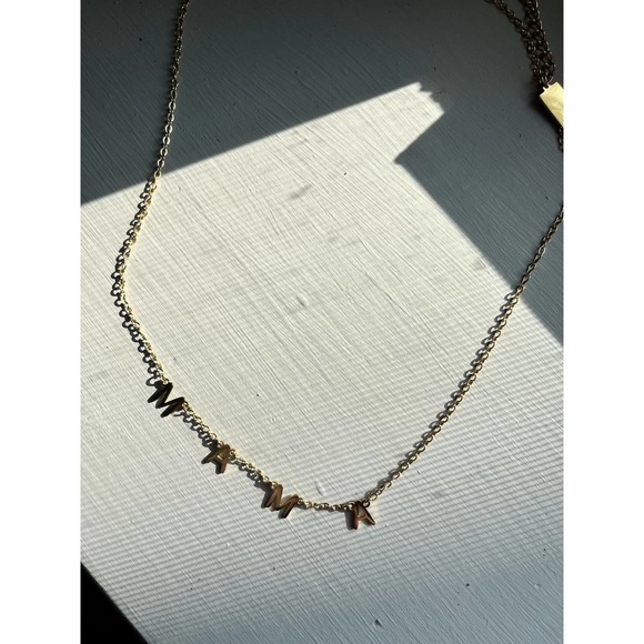 Mama Initial 14k Gold Plated Dainty Stackable Necklace - Picture 7 of 10